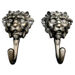 2 patères en laiton lion XIXe siècle