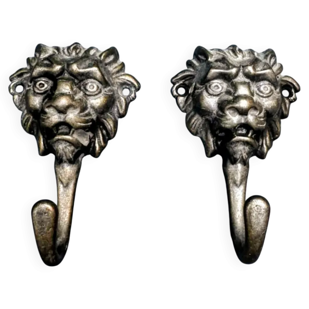 2 patères en laiton lion XIXe siècle