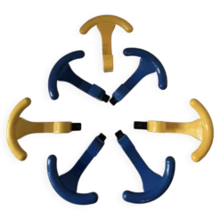 Patères porte-manteau mural vintage plastique jaune bleue memphis 1980