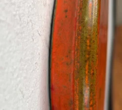 Patères poterie de studio orange de Signe Boesen Northroup, Danemark années 1960