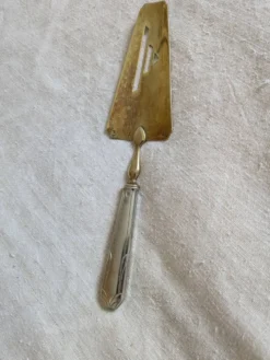 Pelle à gâteau vermeil et métal argenté Art Deco