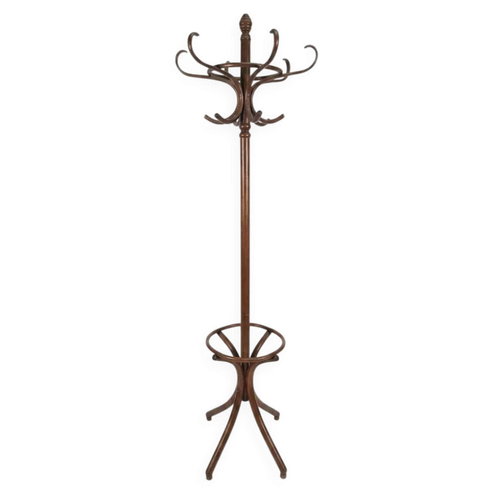 Perroquet ancien en bois courbé + porte parapluie