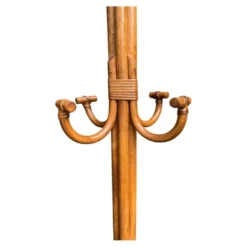 Perroquet portemanteau en rotin vintage 1970