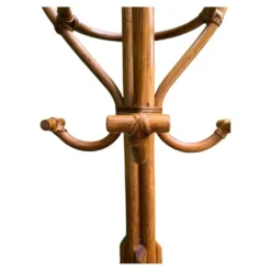 Perroquet portemanteau en rotin vintage 1970