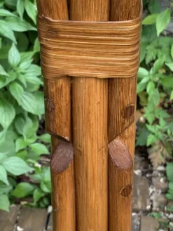 Perroquet portemanteau en rotin vintage 1970