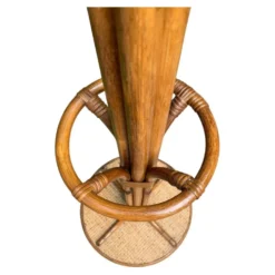 Perroquet portemanteau en rotin vintage 1970