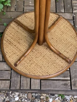 Perroquet portemanteau en rotin vintage 1970