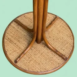 Perroquet portemanteau en rotin vintage 1970