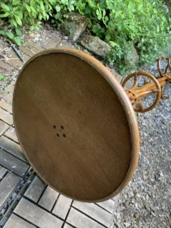 Perroquet portemanteau en rotin vintage 1970