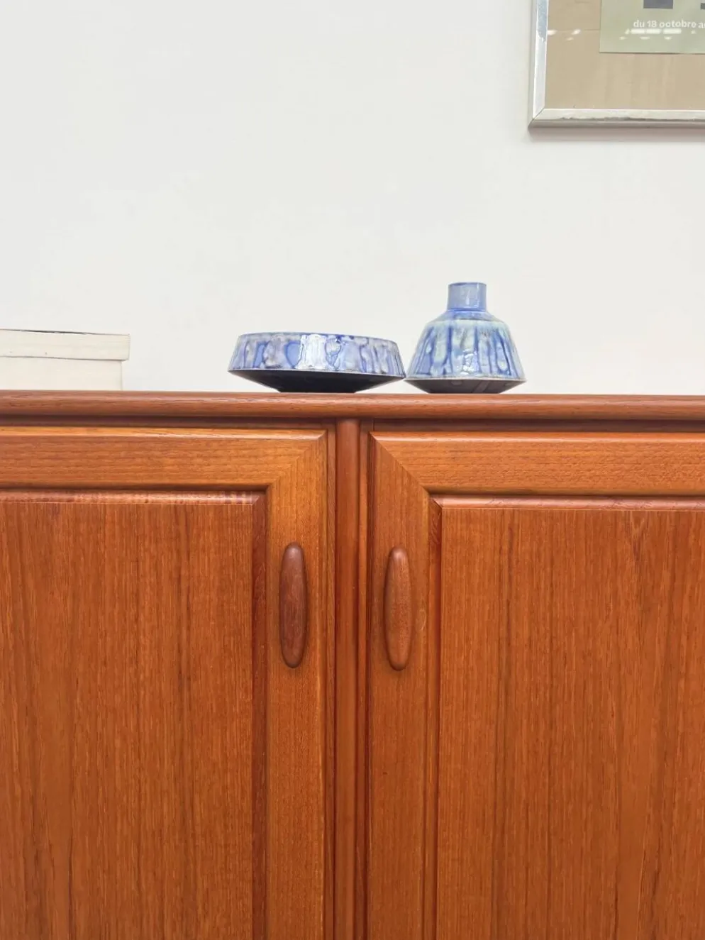 Petit buffet teck 2 portes scandinave vintage