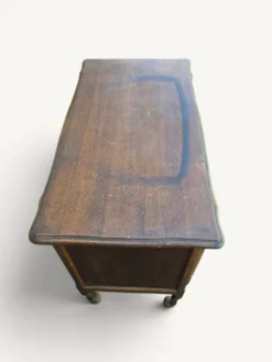 Petit buffet vitré Art nouveau en chêne et verre plombé