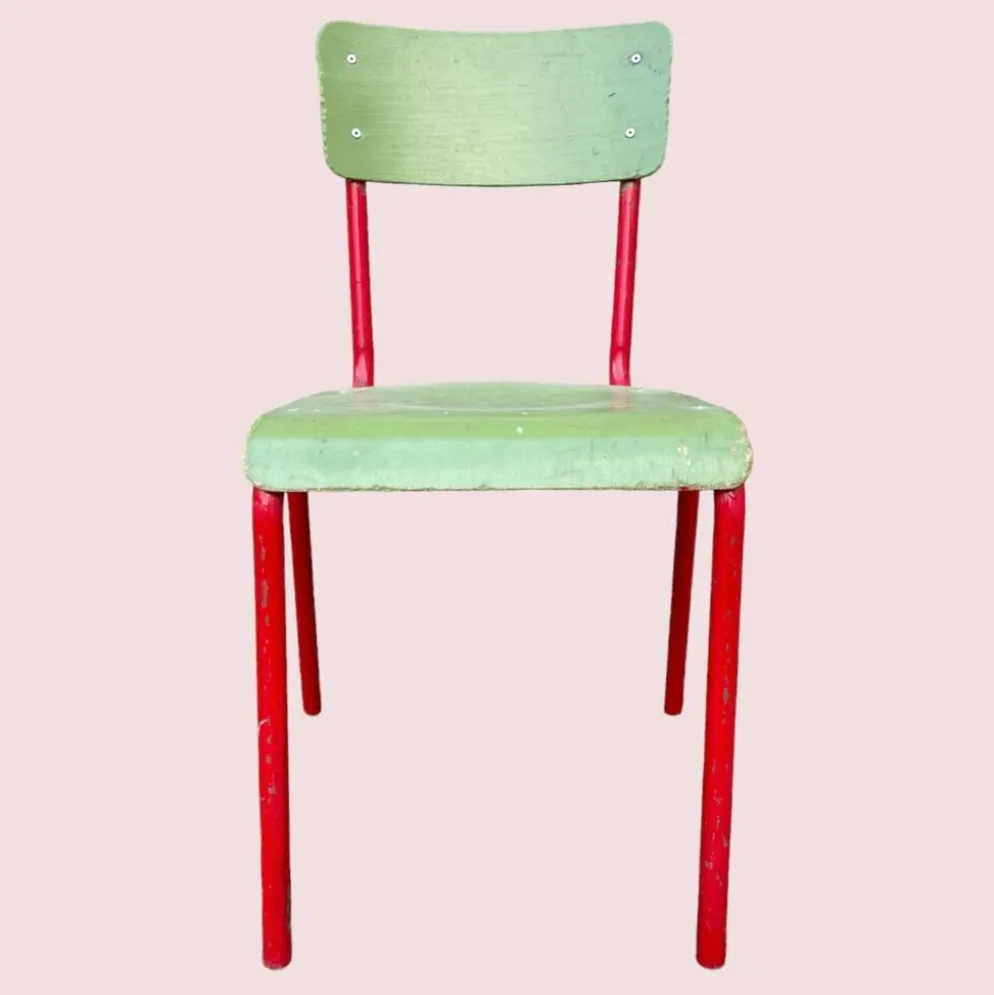 Petit bureau d’écolier et sa chaise vintage