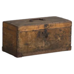 Petit coffre ancien à armature métallique (c.1900) #3