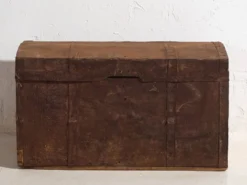 Petit coffre ancien à armature métallique (c.1920) #11