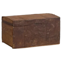 Petit coffre ancien à armature métallique (c.1920) #11