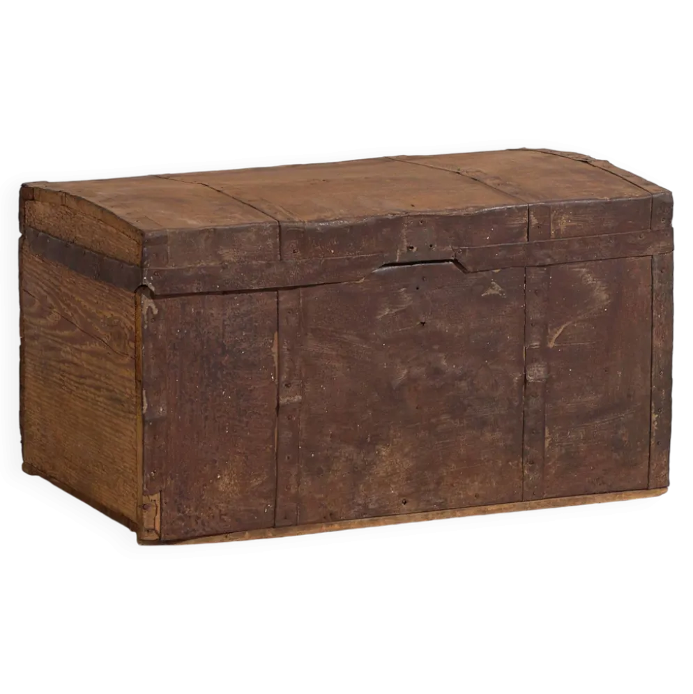 Petit coffre ancien à armature métallique (c.1920) #11