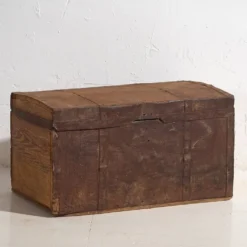Petit coffre ancien à armature métallique (c.1920) #11