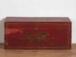 Petit coffre ancien avec détails floraux (c.1900) #30