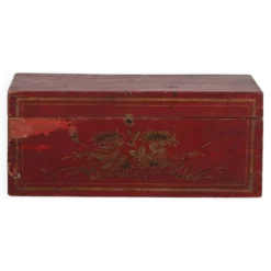 Petit coffre ancien avec détails floraux (c.1900) #30