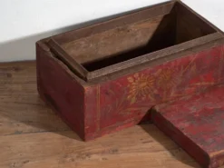 Petit coffre ancien rouge grenat (c.1900) #43