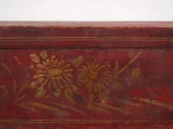 Petit coffre ancien rouge grenat (c.1900) #43