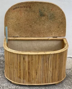 Petit coffre rotin vintage 1960