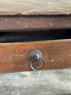 Petit écritoire table basse ancienne indonésienne en teck H33 40,5x55