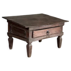Petit écritoire table basse ancienne indonésienne en teck H33 40,5x55