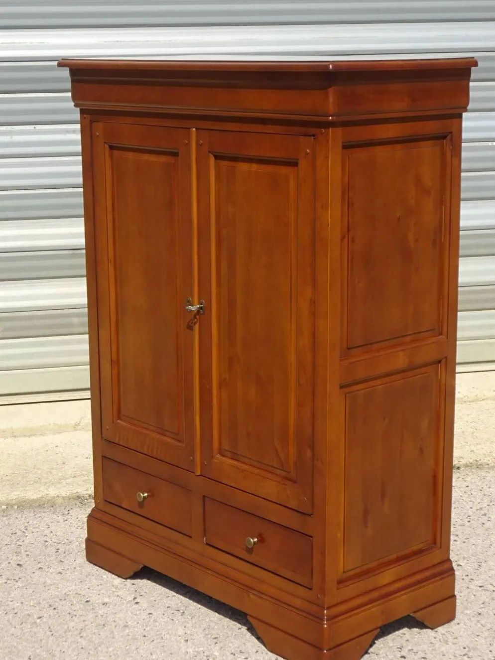 Petite armoire bibliothèque en merisier style Louis Philippe