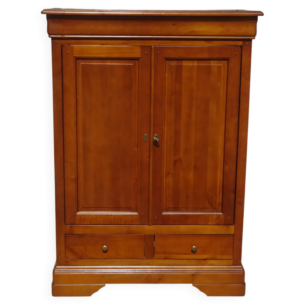 Petite armoire bibliothèque en merisier style Louis Philippe