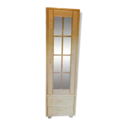 Petite armoire en rotin tressée vintage