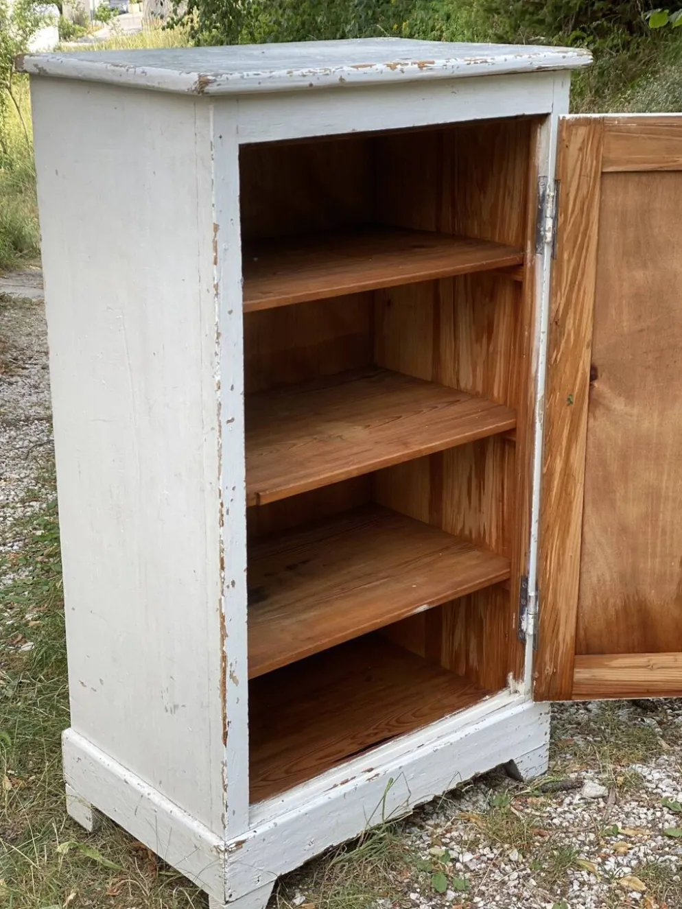 Petite armoire parisienne à 1 porte, confiturier vintage 1930-40