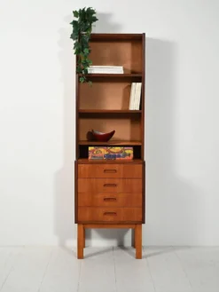 Petite bibliothèque en teck scandinave, années 1960