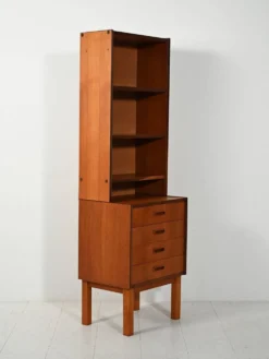 Petite bibliothèque en teck scandinave, années 1960