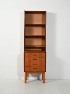 Petite bibliothèque en teck scandinave, années 1960