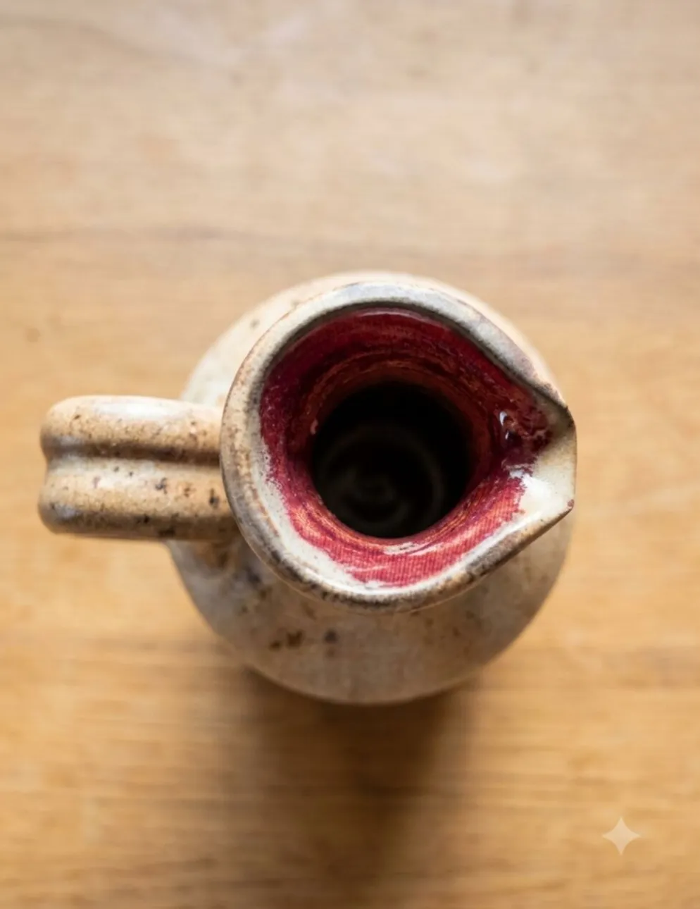 Petite carafe / pichet vintage en grès pyrité moucheté — Céramique d'a