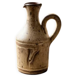 Petite carafe / pichet vintage en grès pyrité moucheté — Céramique d'a