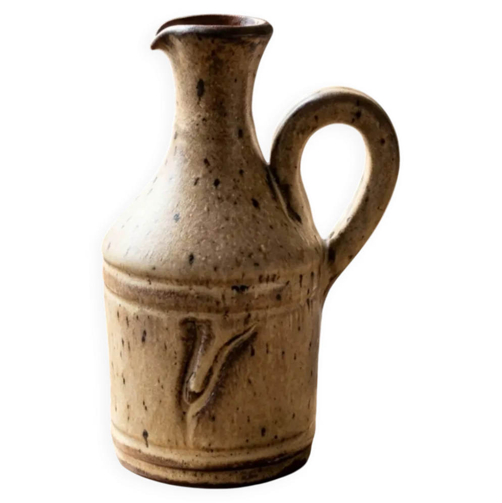 Petite carafe / pichet vintage en grès pyrité moucheté — Céramique d'a