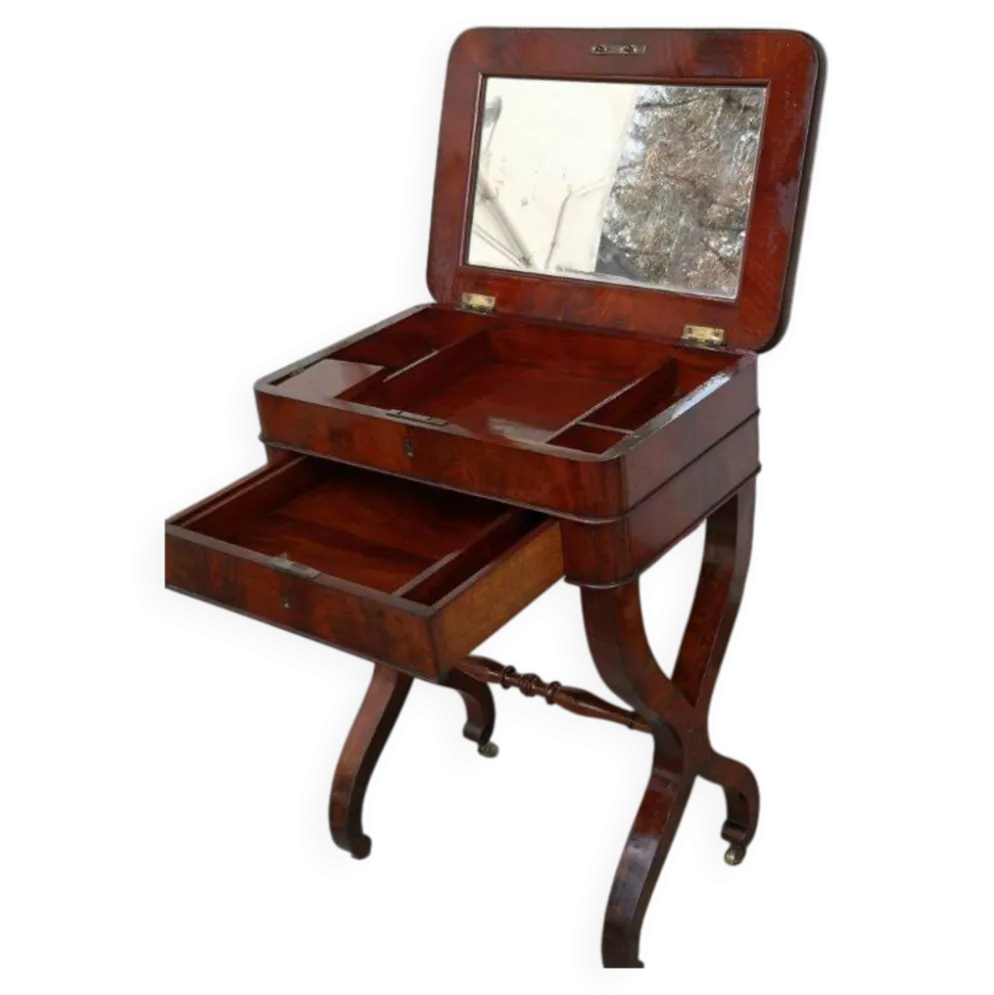 PETITE COIFFEUSE DE DAME EN ACAJOU STYLE RESTAURATION DU XIXème SIÈCLE