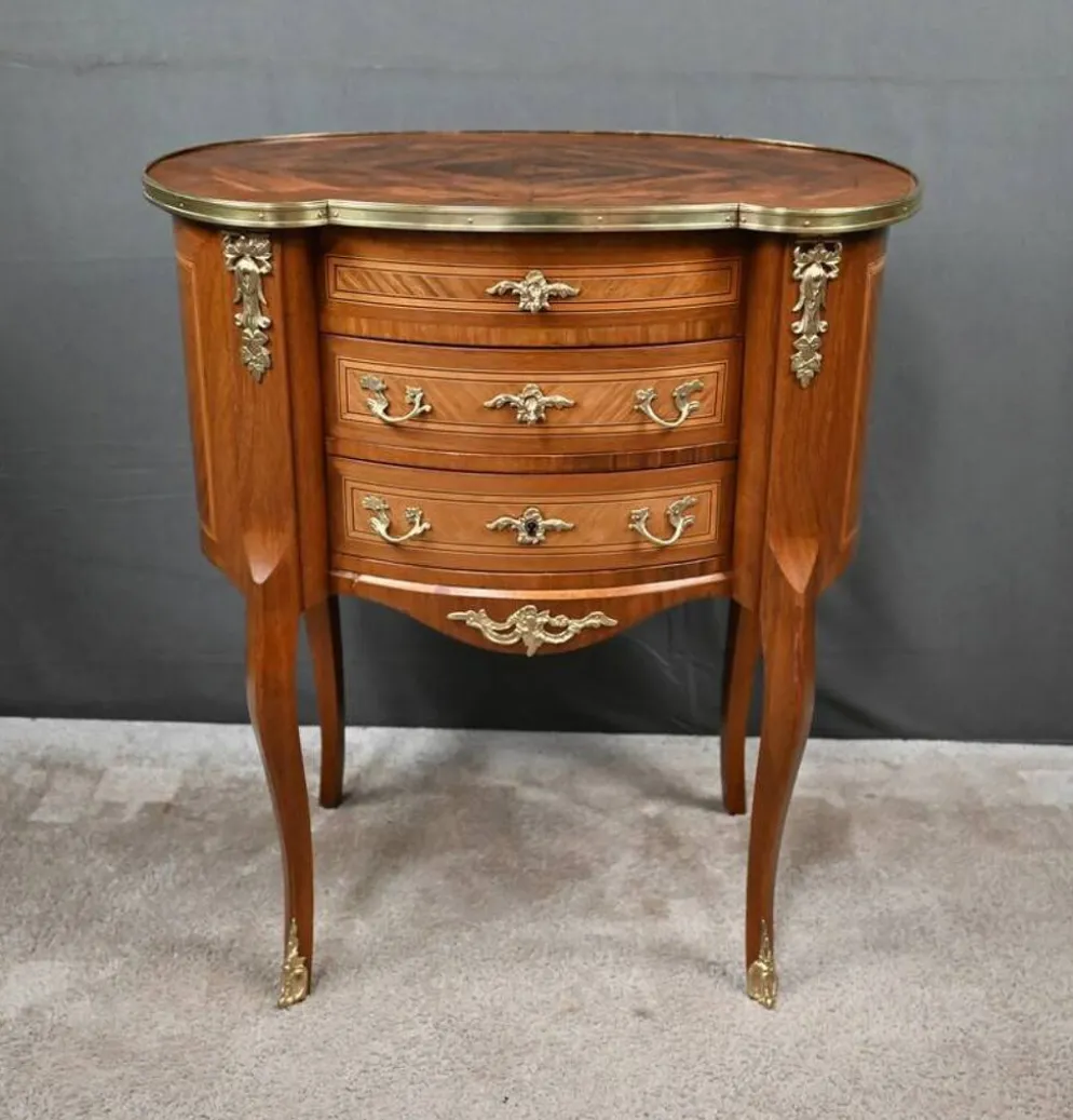 Petite Commode Coiffeuse en Acajou, style Transition – 1940