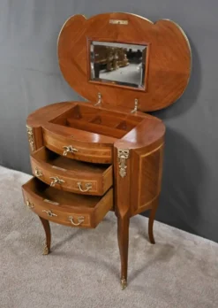 Petite Commode Coiffeuse en Acajou, style Transition – 1940