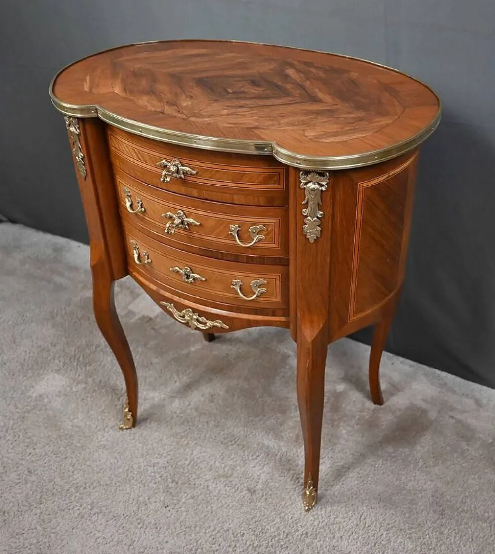 Petite Commode Coiffeuse en Acajou, style Transition – 1940