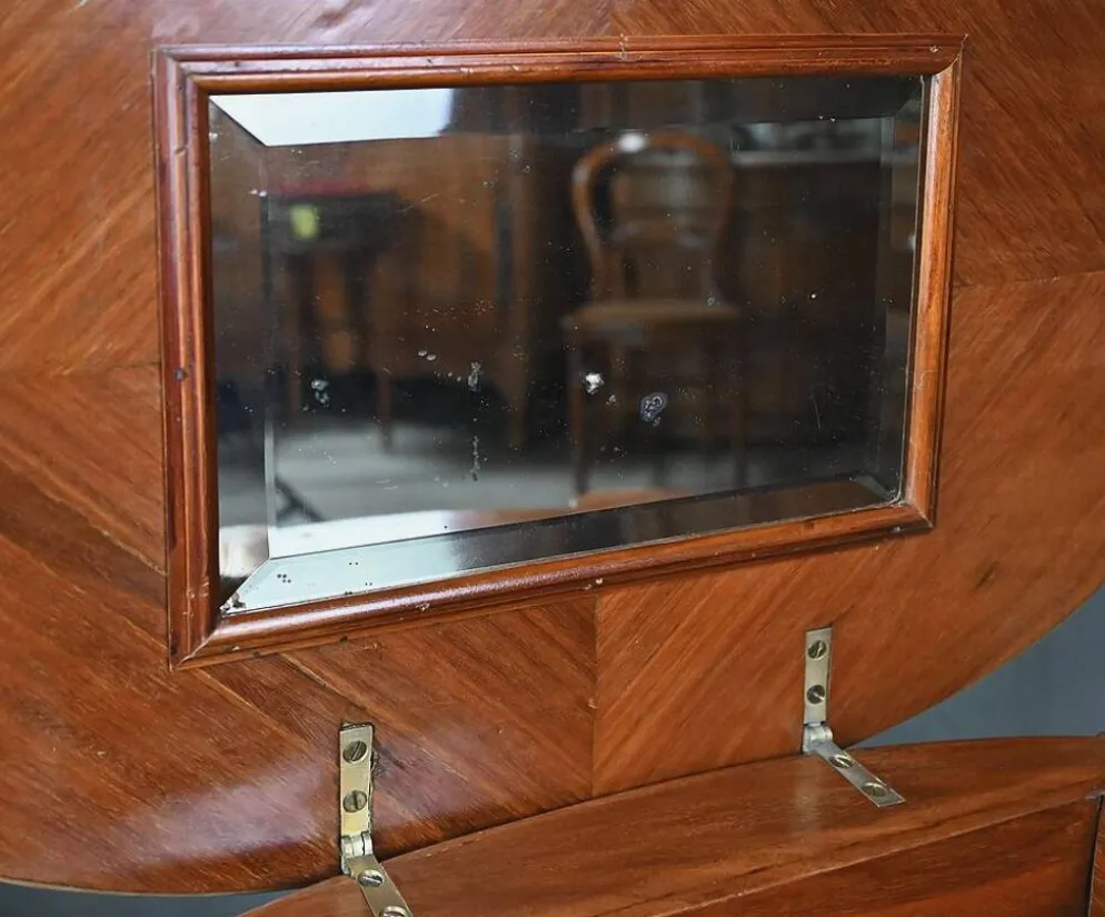 Petite Commode Coiffeuse en Acajou, style Transition – 1940