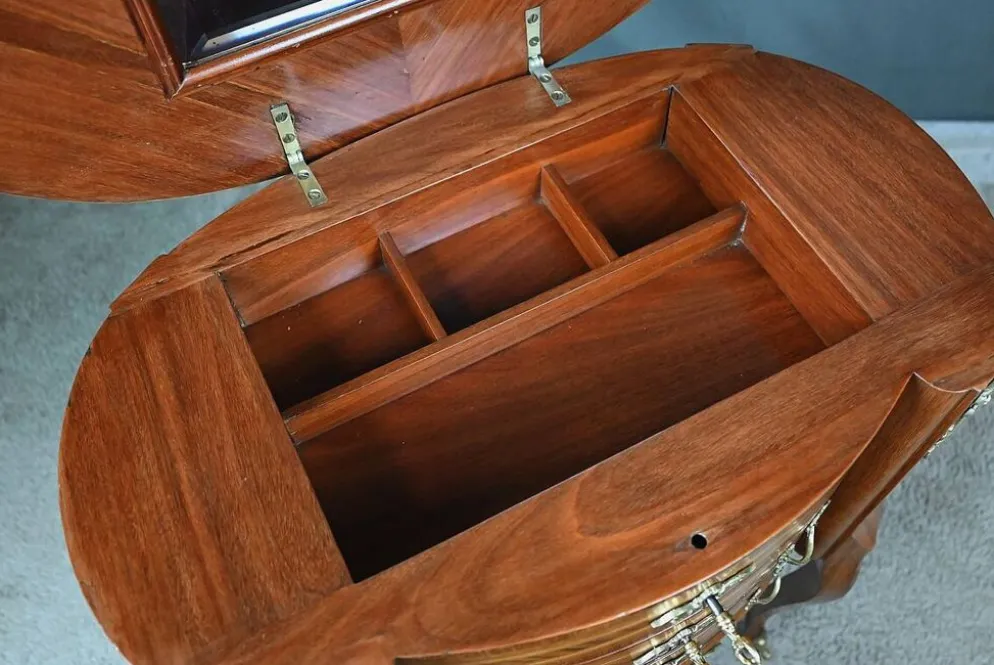 Petite Commode Coiffeuse en Acajou, style Transition – 1940