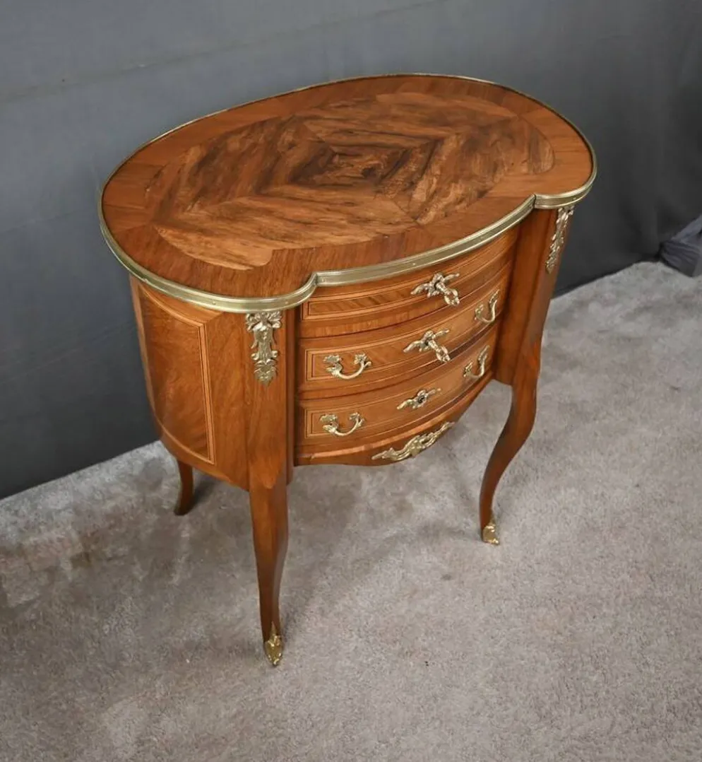 Petite Commode Coiffeuse en Acajou, style Transition – 1940