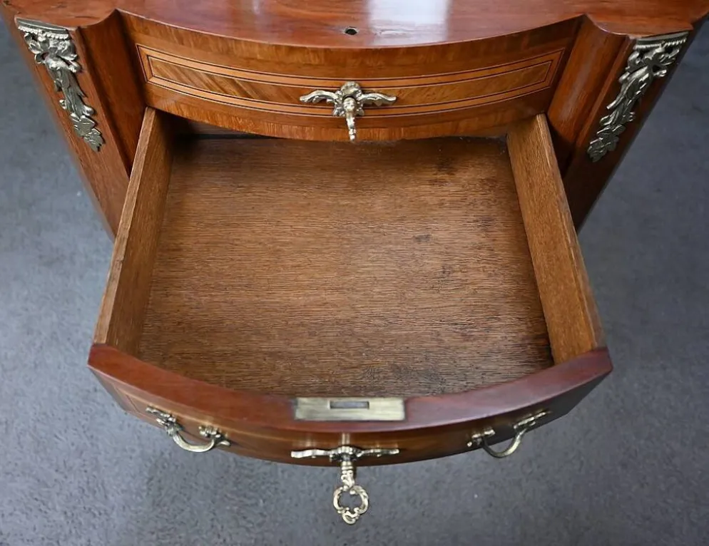 Petite Commode Coiffeuse en Acajou, style Transition – 1940