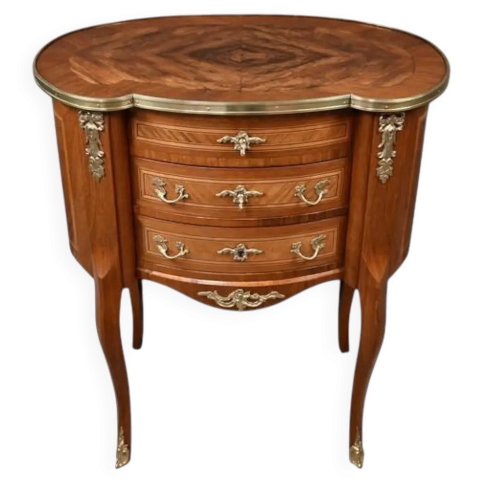 Petite Commode Coiffeuse en Acajou, style Transition – 1940