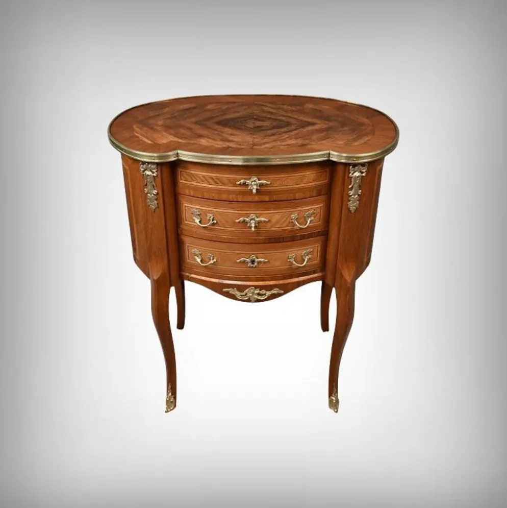 Petite Commode Coiffeuse en Acajou, style Transition – 1940
