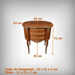 Petite Commode Coiffeuse en Acajou, style Transition – 1940