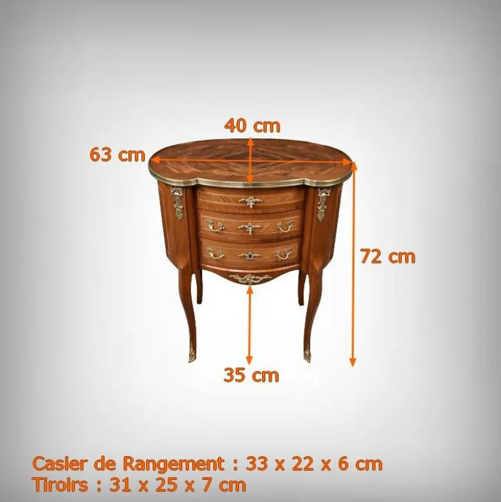 Petite Commode Coiffeuse en Acajou, style Transition – 1940